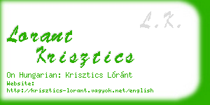 lorant krisztics business card